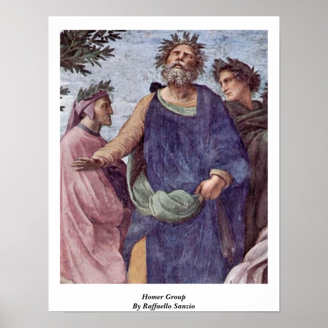 Homer Group By Raffaello Sanzio Poster (Front)