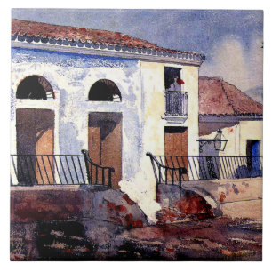 Homer - House, Santiago, Cuba Tile