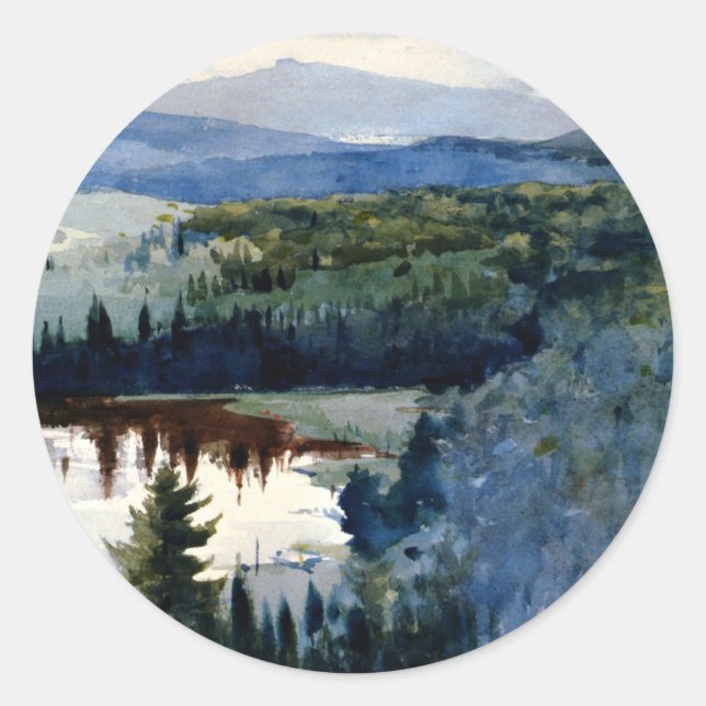 Homer - Indian Village, Adirondacks Classic Round Sticker (Front)