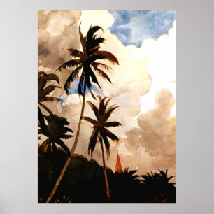 Homer - Palm Trees, Bahamas Poster