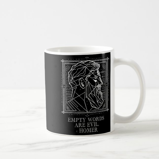 Homer Saying ,odyssey_ Empty Words Are Evil  Coffee Mug (Right)