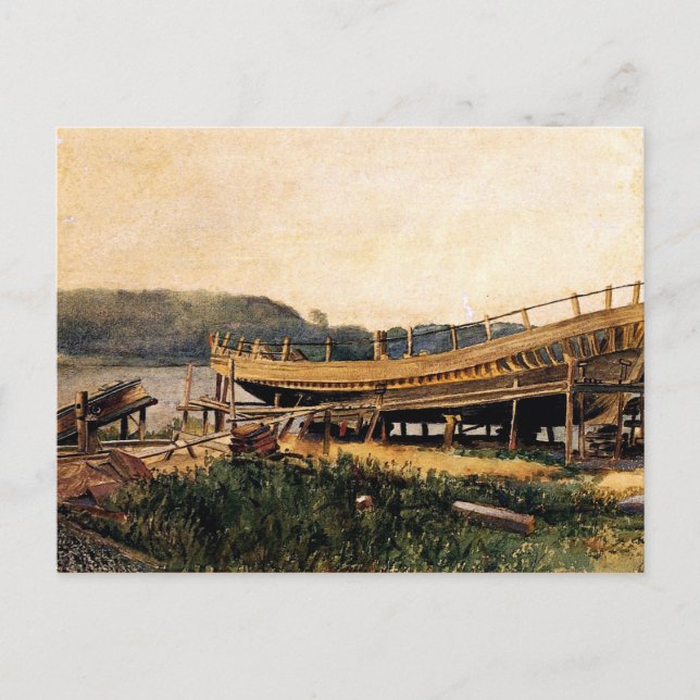 Homer - Shipbuilding, Ipswich Postcard (Front)