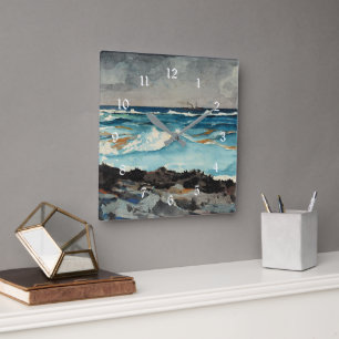 Homer - Shore and Surf, Nassau Square Wall Clock