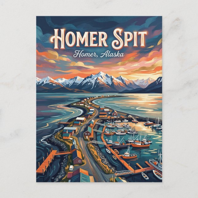 Homer Spit Alaska Postcard (Front)