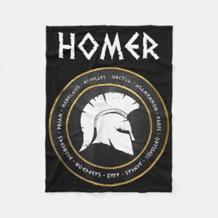 Homer The Iliad And Odyssey Heroes Of The Trojan W Fleece Blanket