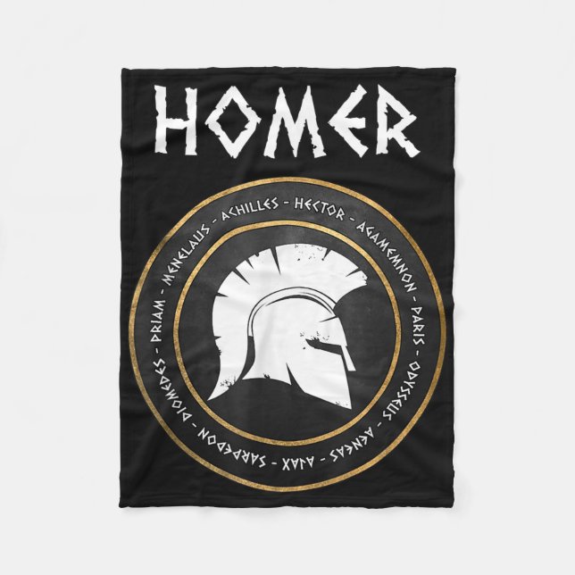 Homer The Iliad And Odyssey Heroes Of The Trojan W Fleece Blanket (Front)
