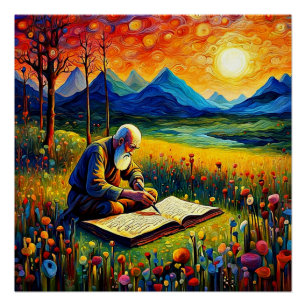 Homer writes The Odyssey Poster