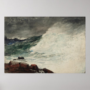 Homer's Prout's Neck, Breaking Wave Poster