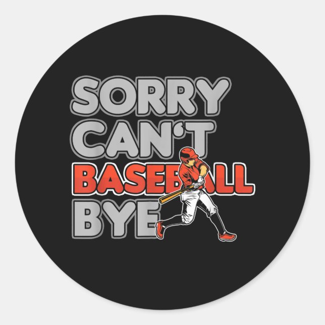 Homerun Baseball Player Softball Batter Pitcher Classic Round Sticker (Front)