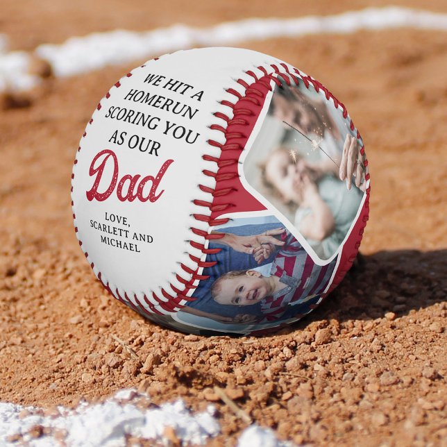 Homerun Dad Photo Collage Baseball (Creator Uploaded)