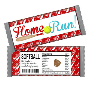 Homerun Softball Birthday Candy Bar Wrapper Favour Notepad