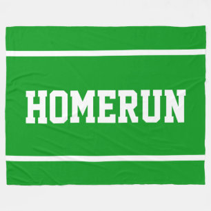 HOMERUN Sporty White Baseball Stripes On Fleece Blanket