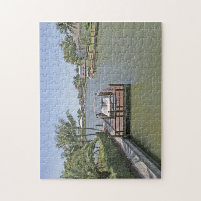 Homes and docks on canal Marco Island Florida Jigsaw Puzzle (Vertical)