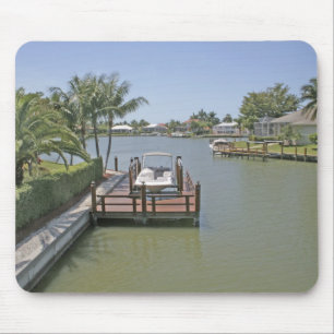 Homes and docks on canal Marco Island Florida Mouse Mat
