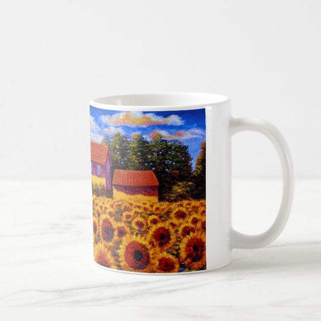 Homes in the Sunflower Field Coffee Mug (Right)