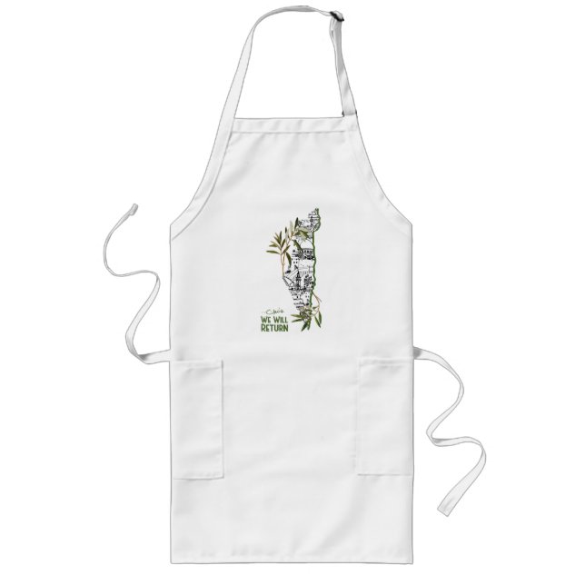 Homes Within the Map, Embraced by Olive Branches Long Apron (Front)