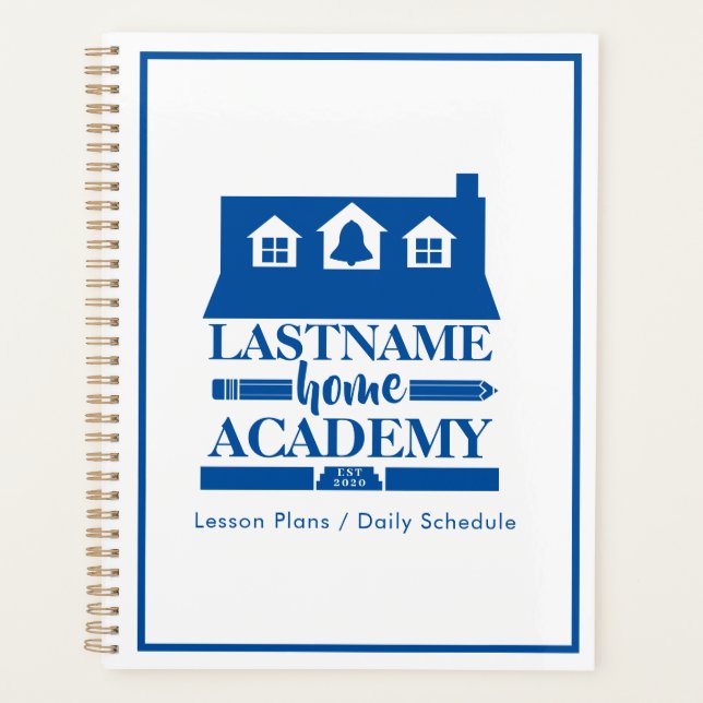 Homeschool Academy Blue House Lesson Plans Planner (Front)