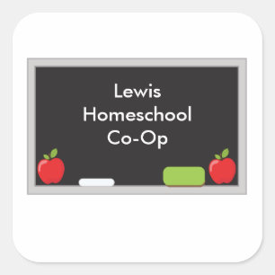 Homeschool Co Op Chalkboard Square Sticker