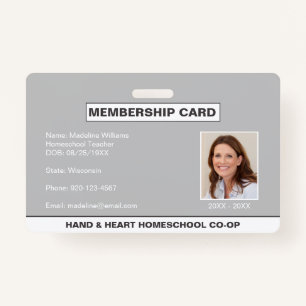 Homeschool CO-OP Membership Parent ID Badge