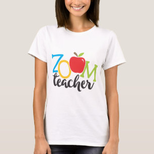 Homeschool Colourful Zoom Teacher Apple T-Shirt