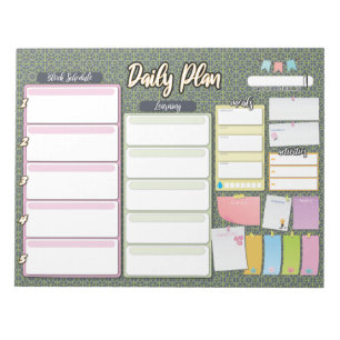 HOMESCHOOL DAILY PLANNER block schedule notepad
