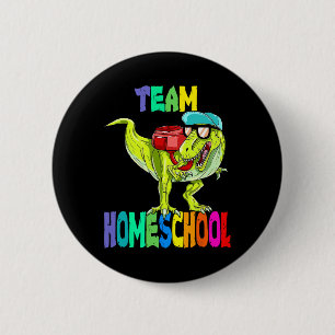 Homeschool Dinosaur T Rex Back To School 6 Cm Round Badge