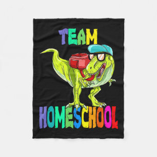Homeschool Dinosaur T Rex Back To School Fleece Blanket