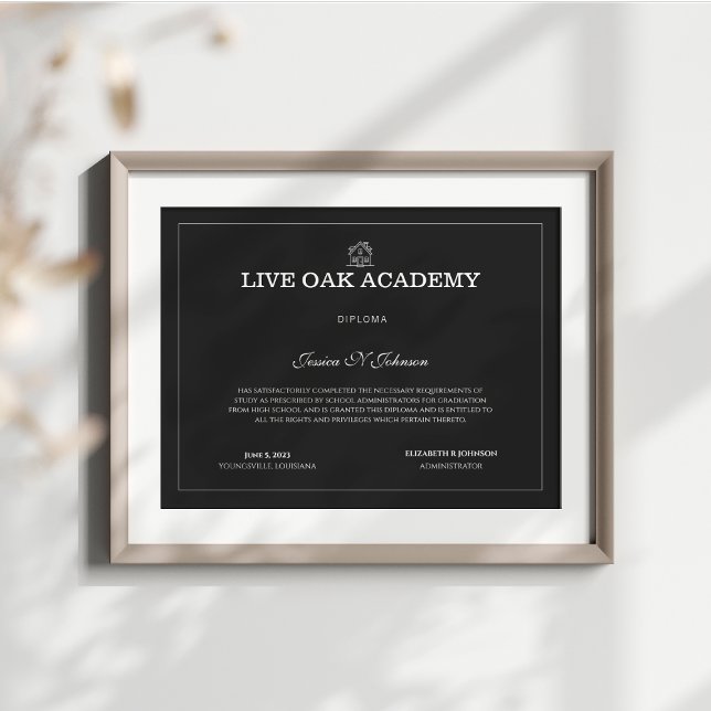 Homeschool Diploma Modern Black (Creator Uploaded)