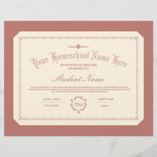Homeschool Diploma Traditional Soft Red