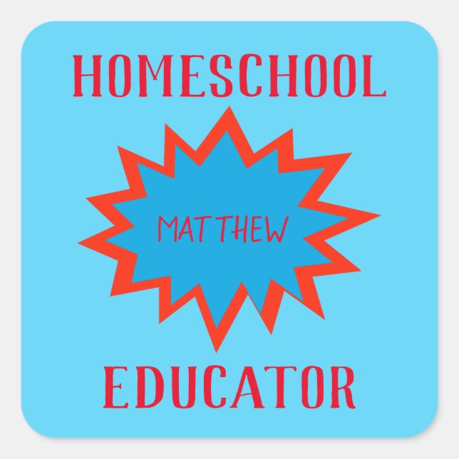 Homeschool Educator Comic book theme Square Sticker (Front)