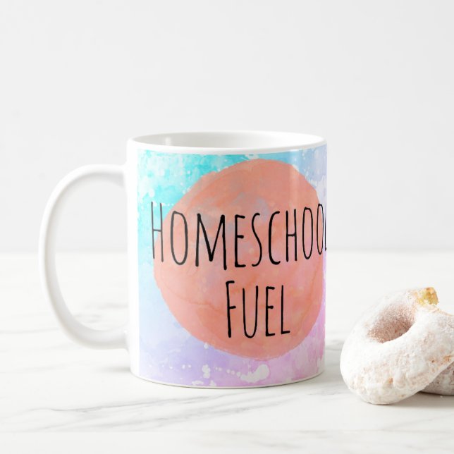 Homeschool Fuel Funny Mum Coffee Coffee Mug (With Donut)
