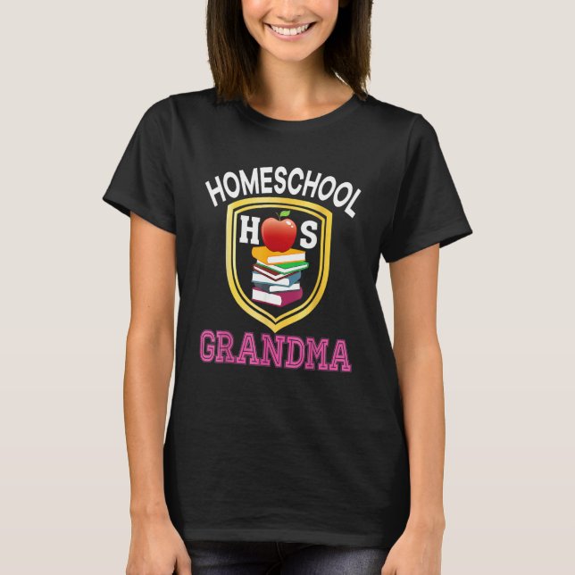 Homeschool Grandma Back To School Mom Dad Kid Stud T-Shirt (Front)