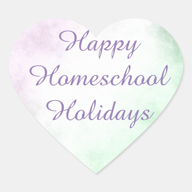 Homeschool Holidays Heart Heart Sticker (Front)