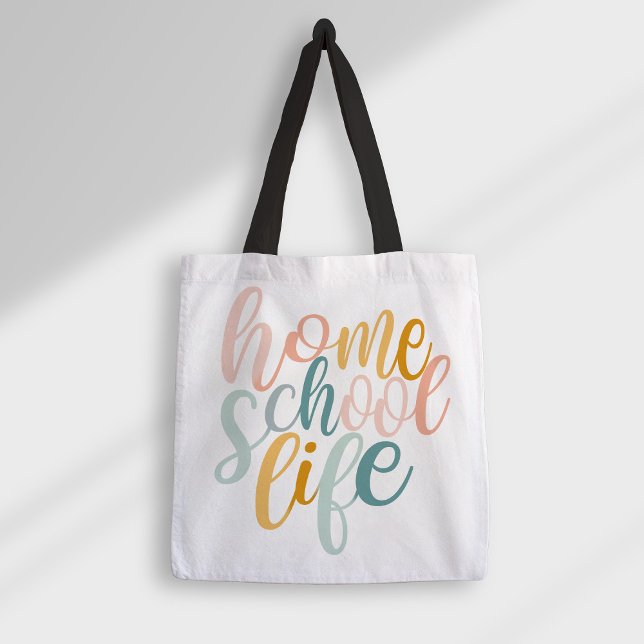 Homeschool Life Pastel Rainbow Colours Signature Tote Bag (Creator Uploaded)