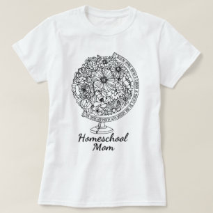 Homeschool Mama, Christian Homeschool Mum Floral T-Shirt