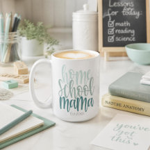 Homeschool Mama Est Personalised Date Blue Tones