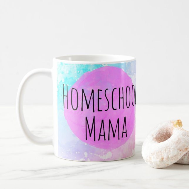 Homeschool Mama Funny Mum Coffee Coffee Mug (With Donut)