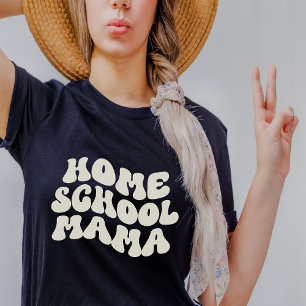 Homeschool Mama Retro Custom Text Colours T-Shirt