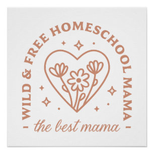 Homeschool mum mama floral cottagecore aesthetic poster