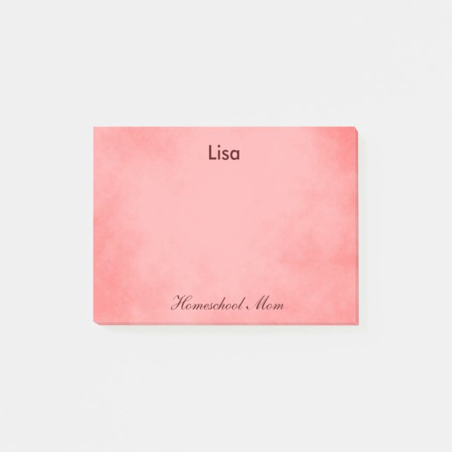 Homeschool Mum Pink Parchment Post-it Notes (Front)