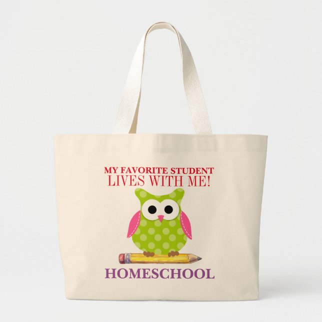 HOMESCHOOL Owl Teacher Tote Bag (Front)