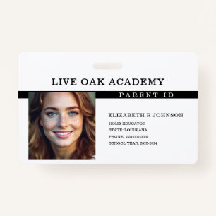 Homeschool Parent ID Badge   Timeless Black