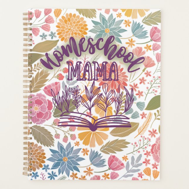 Homeschool planner, floral design planner (Front)
