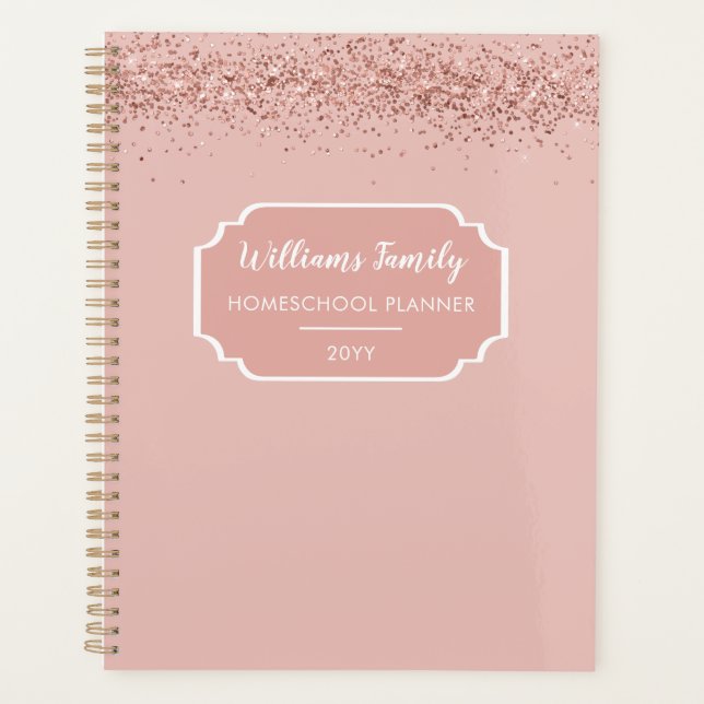 Homeschool Portfolio Organisation Glitter Planner (Front)