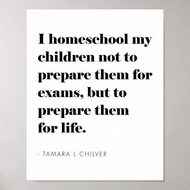 Homeschool Quote Inspirational Modern Minimalist Poster (Front)