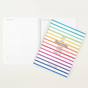 Homeschool Quote Notebook Colourful Rainbow Stripe Planner