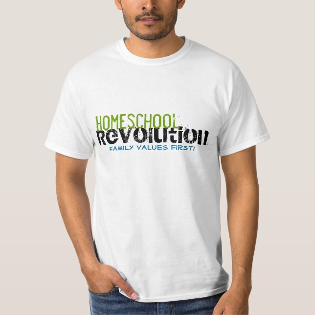 Homeschool Revolution - Family Values First! Mens T-Shirt (Front)