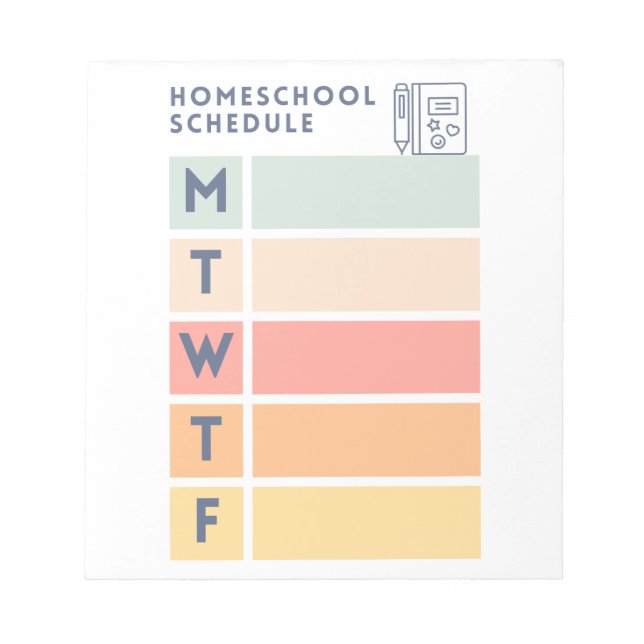 Homeschool Schedule Pad (Front)