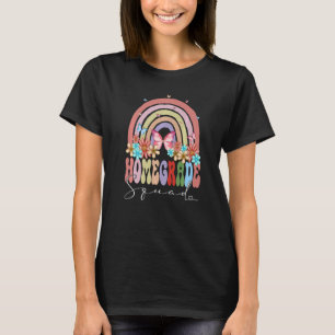 Homeschool Squad Back To School Rainbow Groovy Flo T-Shirt