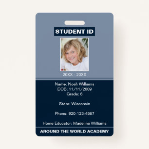 Homeschool Student ID Badge Blue